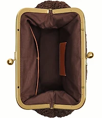 COACH Kisslock 27 Straw Frame Bag