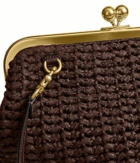 COACH Kisslock 27 Straw Frame Bag