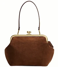 COACH Kisslock 27 Suede Frame Shoulder Bag