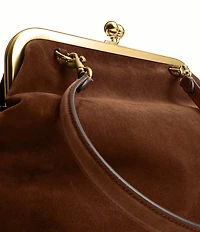 COACH Kisslock 27 Suede Frame Shoulder Bag