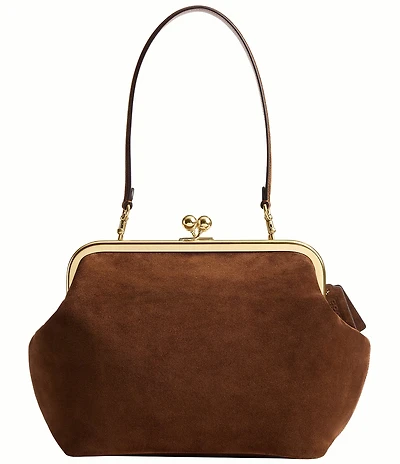 COACH Kisslock 27 Suede Frame Shoulder Bag