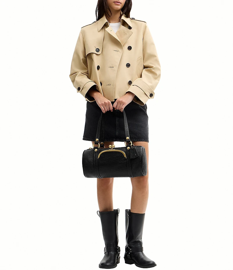 COACH Kisslock Barrel Shoulder Bag