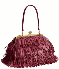 COACH Kisslock Frame Bag 27 Straw Fringe Clutch