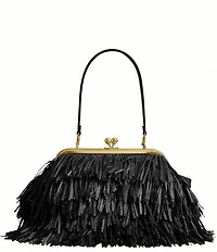 COACH Kisslock Frame Bag 27 Straw Fringe Clutch