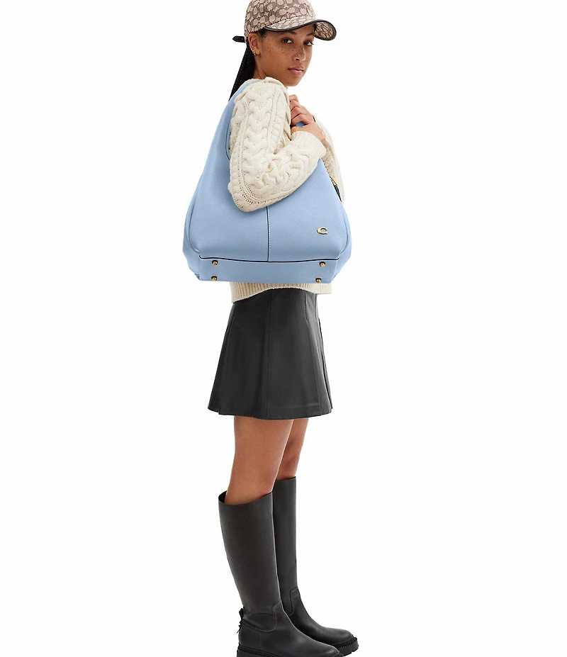 COACH Lana Pebbled Leather Hobo Tote Bag
