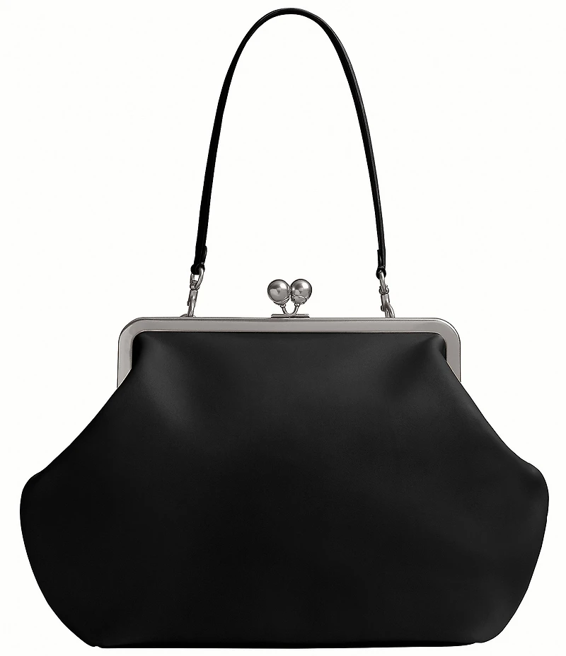 COACH Large Oversized Kisslock Frame Shoulder Clutch Bag