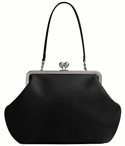 COACH Large Oversized Kisslock Frame Shoulder Clutch Bag
