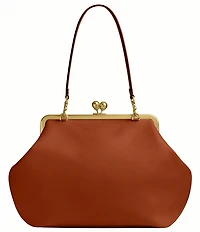 COACH Large Oversized Kisslock Frame Shoulder Clutch Bag