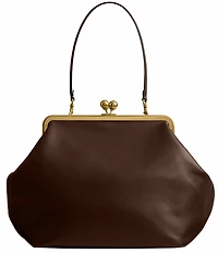 COACH Large Oversized Kisslock Frame Shoulder Clutch Bag