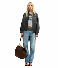 COACH Large Oversized Kisslock Frame Shoulder Clutch Bag
