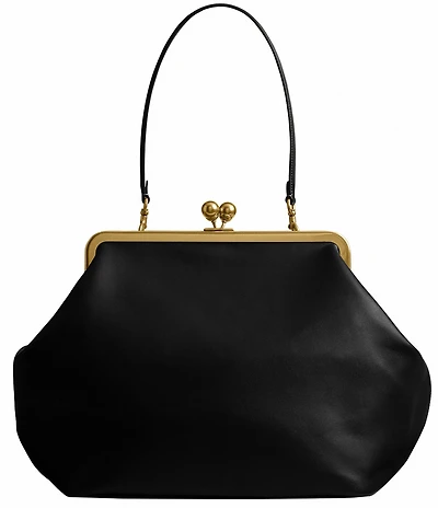 COACH Large Oversized Kisslock Frame Shoulder Clutch Bag