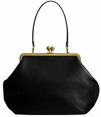 COACH Large Oversized Kisslock Frame Shoulder Clutch Bag