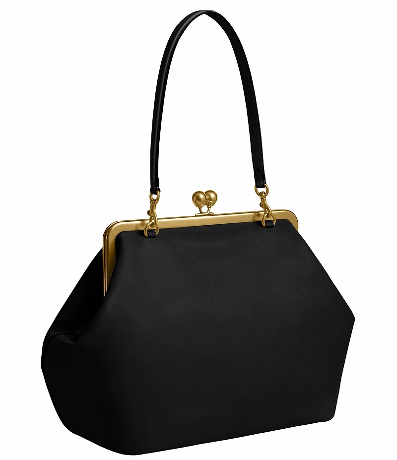 COACH Large Oversized Kisslock Frame Shoulder Clutch Bag
