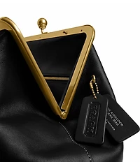 COACH Large Oversized Kisslock Frame Shoulder Clutch Bag