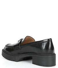 COACH Leah Leather Chunky Logo Platform Loafers