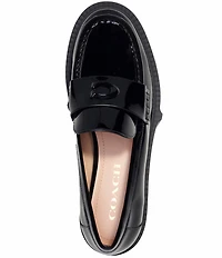 COACH Leah Patent Leather Signature Logo Platform Loafers