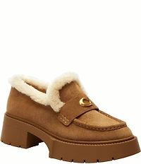 COACH Leah Suede and Shearling Loafers