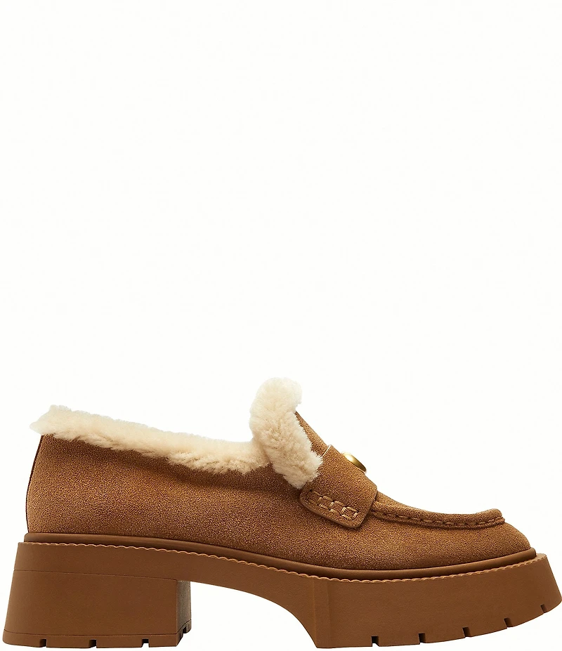 COACH Leah Suede and Shearling Loafers