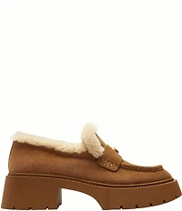 COACH Leah Suede and Shearling Loafers