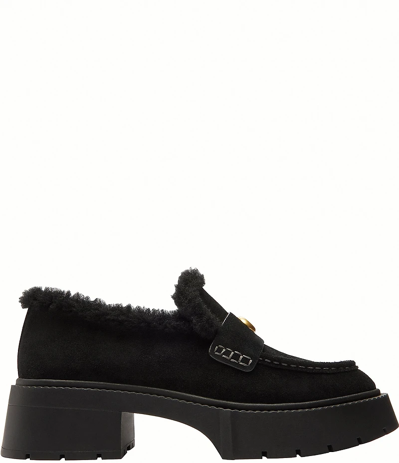 COACH Leah Suede and Shearling Loafers