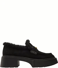 COACH Leah Suede and Shearling Loafers