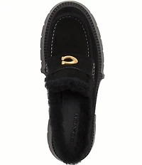COACH Leah Suede and Shearling Loafers
