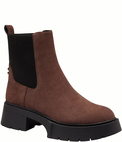 COACH Leah Suede Platform Chelsea Booties