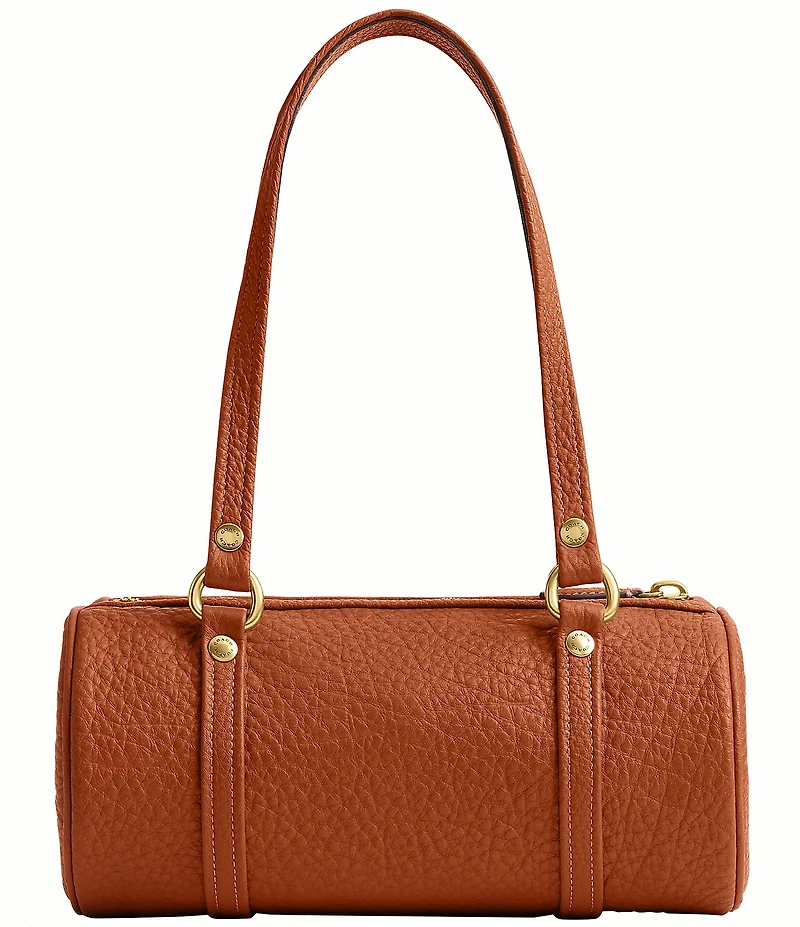 COACH Leather Kisslock Barrel Shoulder Bag 28