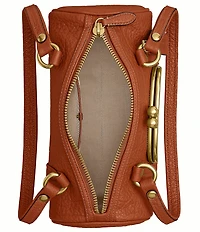 COACH Leather Kisslock Barrel Shoulder Bag 28