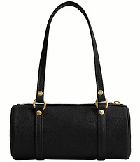 COACH Leather Kisslock Barrel Shoulder Bag 28