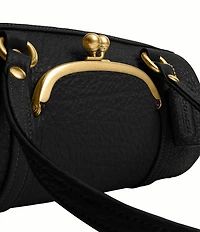 COACH Leather Kisslock Barrel Shoulder Bag 28