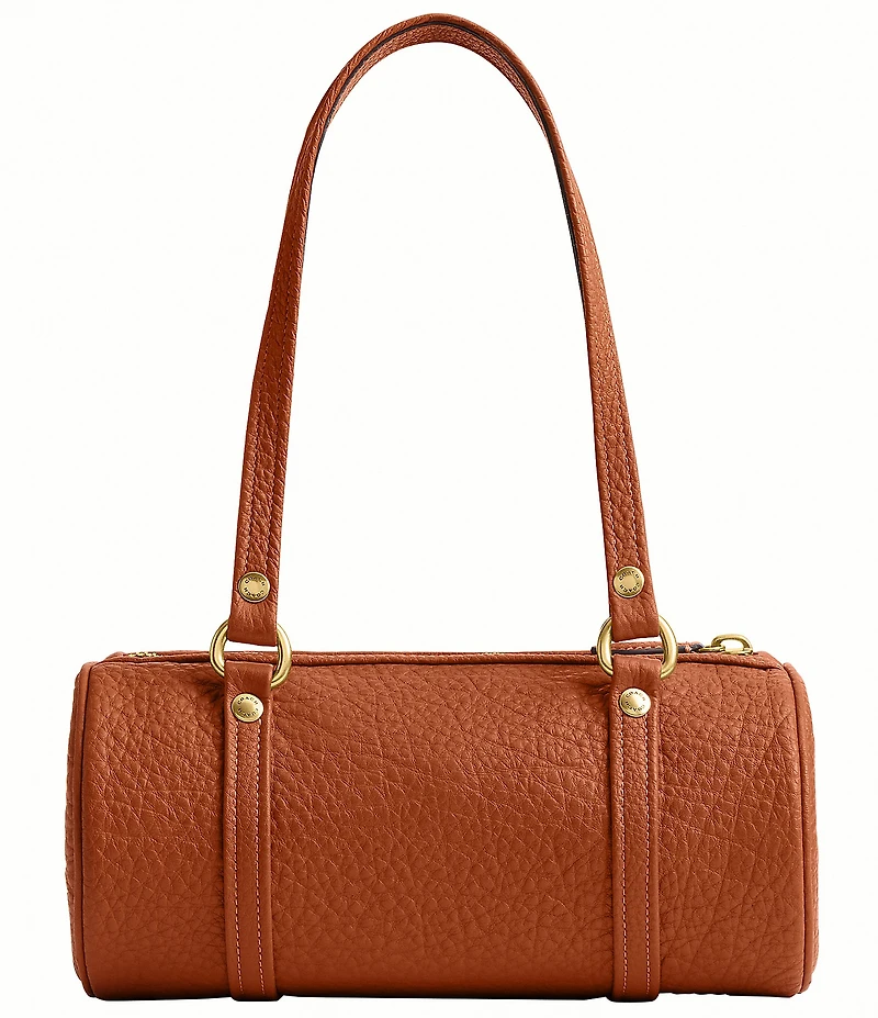 COACH Leather Kisslock 28 Small Barrel Shoulder Bag