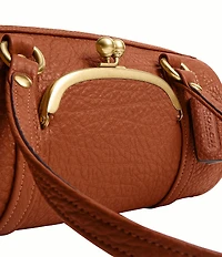 COACH Leather Kisslock 28 Small Barrel Shoulder Bag