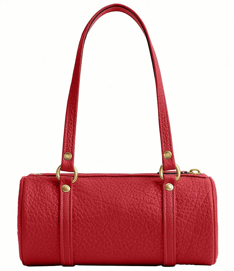 COACH Leather Kisslock 28 Small Barrel Shoulder Bag