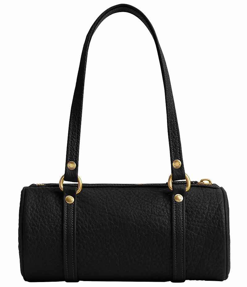 COACH Leather Kisslock 28 Small Barrel Shoulder Bag