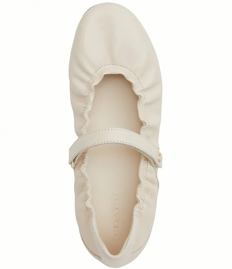 COACH Leather Mary Jane Ballerina Sneakers