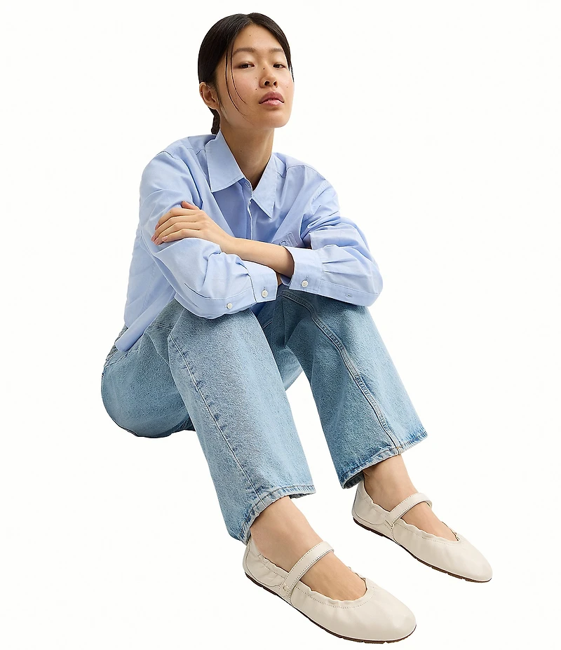 COACH Leather Mary Jane Ballerina Sneakers