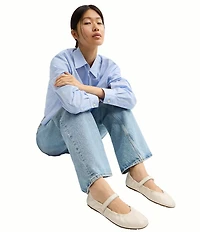 COACH Leather Mary Jane Ballerina Sneakers