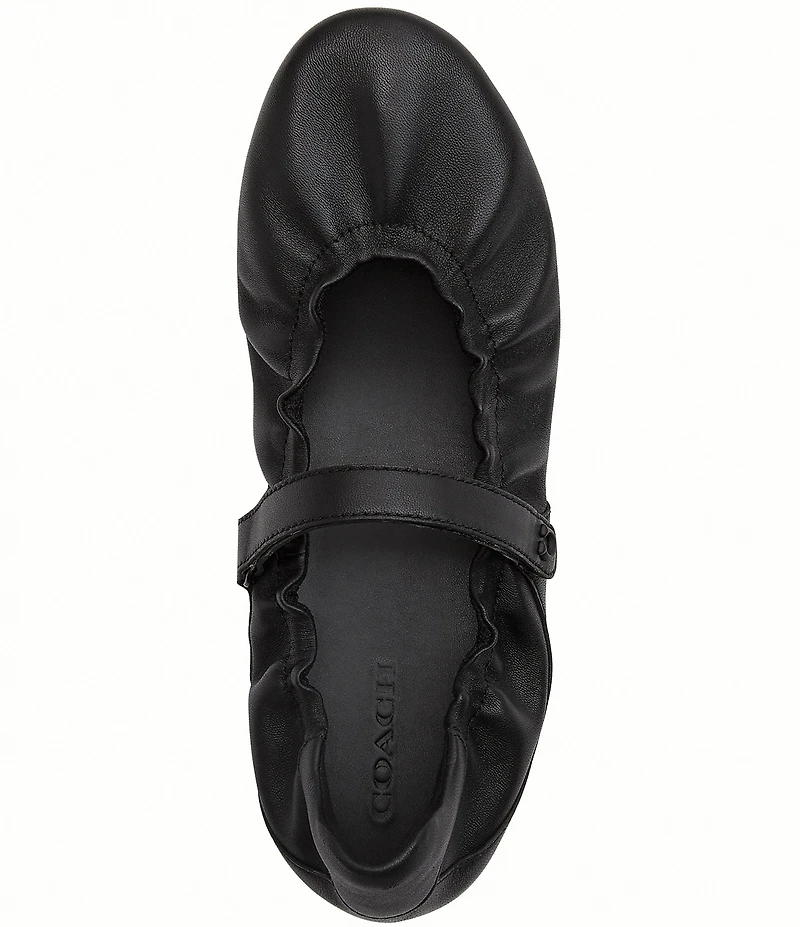 COACH Leather Mary Jane Ballerina Sneakers