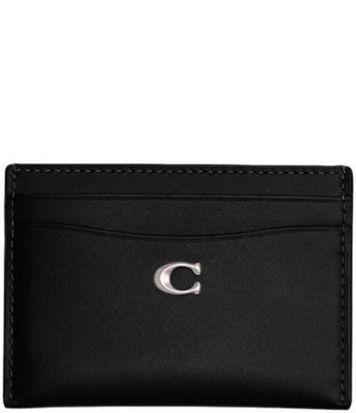 COACH Leather Silver Hardware Card Case