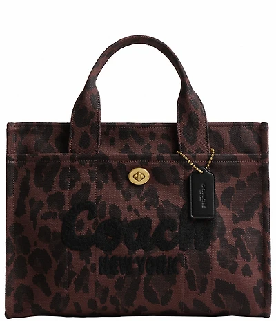 COACH Cargo Canvas Leopard Print Tote Bag