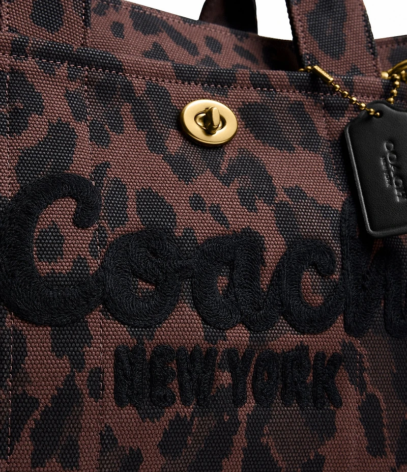 COACH Cargo Canvas Leopard Print Tote Bag