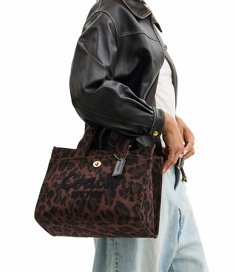 COACH Cargo Canvas Leopard Print Tote Bag