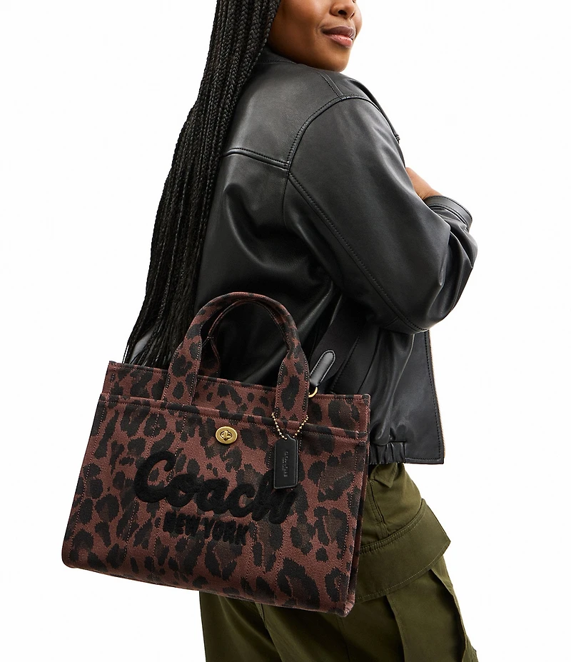 COACH Cargo Canvas Leopard Print Tote Bag