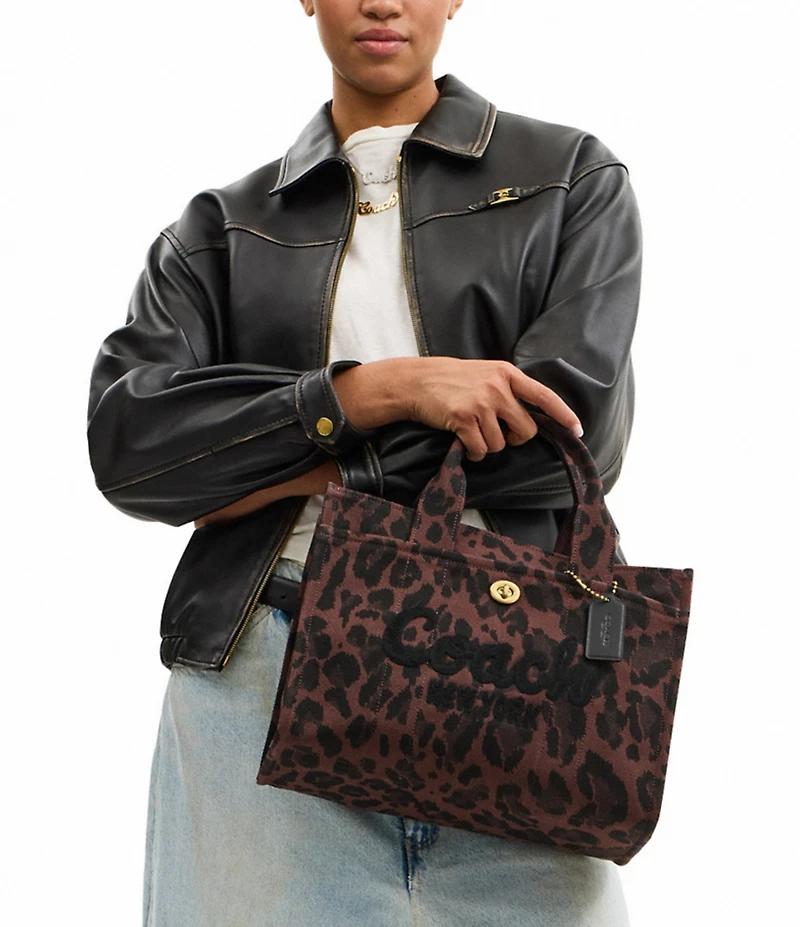 COACH Cargo Canvas Leopard Print Tote Bag