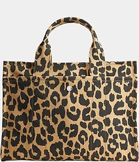 COACH Cargo Canvas Leopard Print Tote Bag