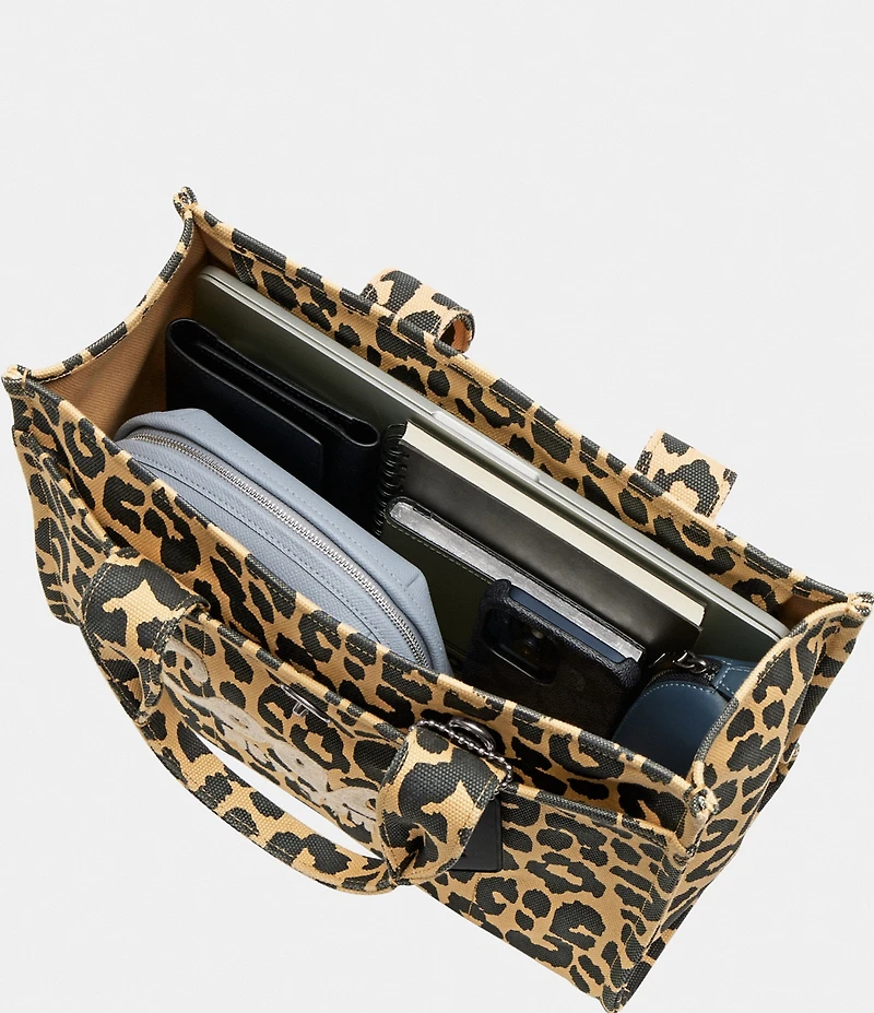 COACH Cargo Canvas Leopard Print Tote Bag