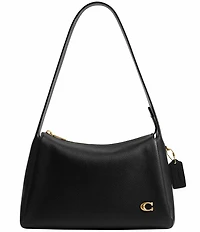 COACH Lola Polished Pebble Leather Top Zip Shoulder Bag