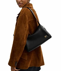 COACH Lola Polished Pebble Leather Top Zip Shoulder Bag