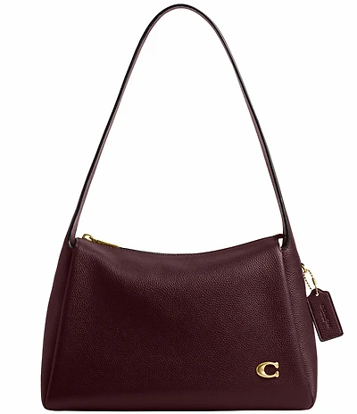 COACH Lola Polished Pebble Leather Top Zip Shoulder Bag